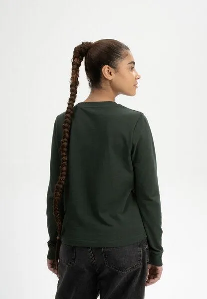 MELA MELA Langarmshirt schwer Style AASTHA aus 100% Bio-Baumwolle, Dunkelgrün, – Produktbild 2 von 4