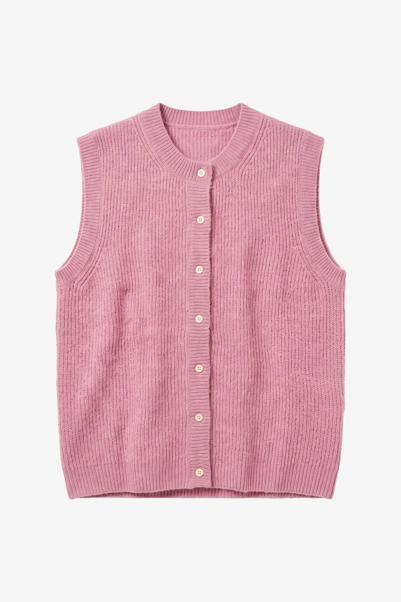 KnowledgeCotton Apparel KnowledgeCotton Apparel Damen vegan Weste Soufflé Yarn In Der Farbe Orchid Haze, Rosa, – Produktbild 1 von 2