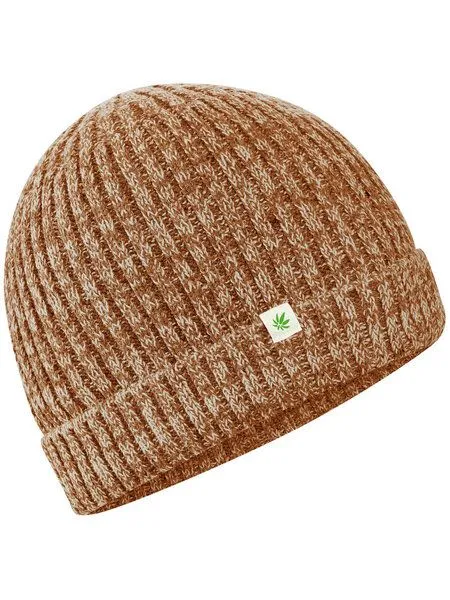 HempAge HempAge Strickmütze Hanf/Bio-Baumwolle, Almond/grey, – Produktbild 3 von 3