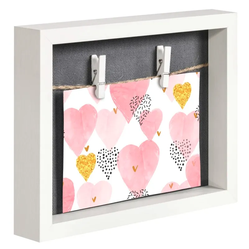 Hama Hama Bilderrahmen "Muro", mit Schnur und Klammern, Weiß, 16,5 x 21,5 cm – Produktbild 2 von 5