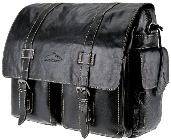Alpenleder Alpenleder Messenger Bag AOSTA, Ebenholz, – Produktbild 1 von 4