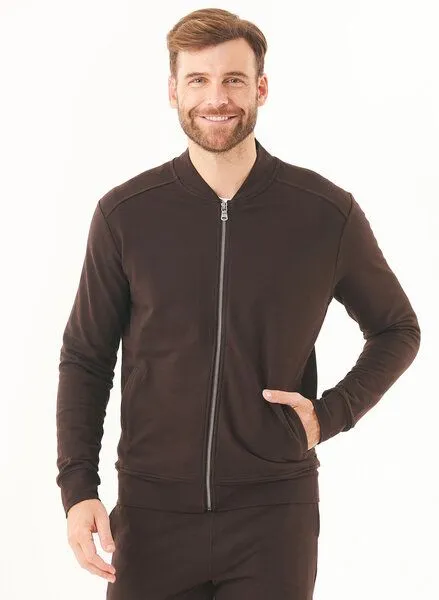 ORGANICATION ORGANICATION Sweatjacke aus Bio-Baumwolle, Braun(espresso), – Produktbild 1 von 4
