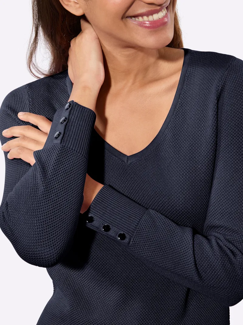 Witt V-Ausschnitt-Pullover marine, Marine, – Produktbild 1 von 2