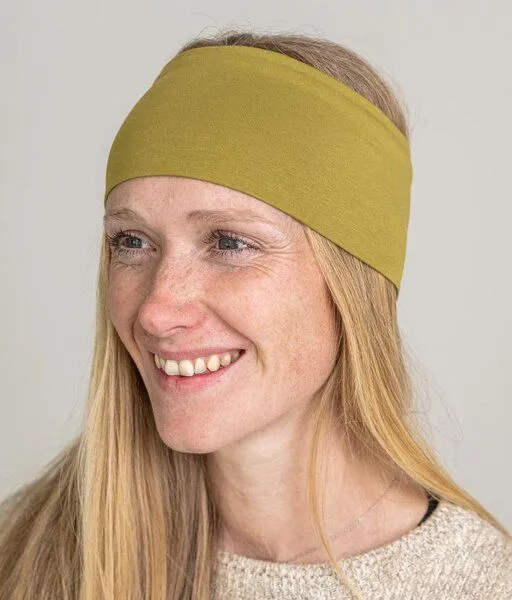 obumi obumi STIRNBAND BREIT AUS BIO JERSEY IN VIELEN FARBEN, Olive, – Produktbild 3 von 4