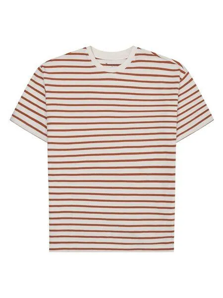 KnowledgeCotton Apparel KnowledgeCotton Apparel Lockeres gestreiftes T-Shirt aus Bio-Baumwolle, Rot-red-striped, – Produktbild 2 von 2