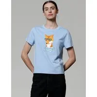 watapparel watapparel T-Shirt Frauen Fuchs, Blue soul, – Produktbild 1 von 1