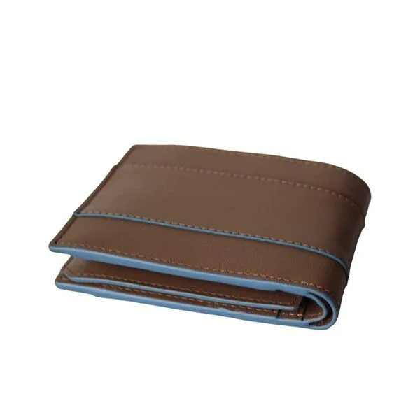 Vargu Vargu Echtleder Geldbörse KON 1-M, Taupe - sky blue, – Produktbild 2 von 4