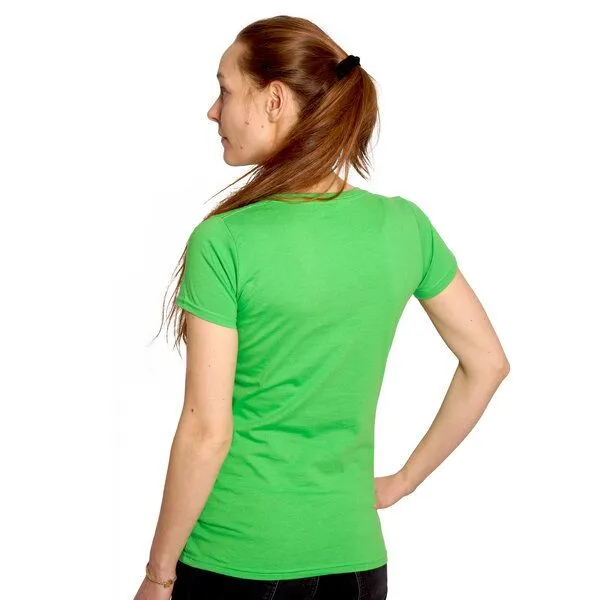 HANDGEDRUCKT HANDGEDRUCKT "Moosglöckchen" Frauen-T-SHIRT von Earth Positiv, Light green, – Produktbild 2 von 3