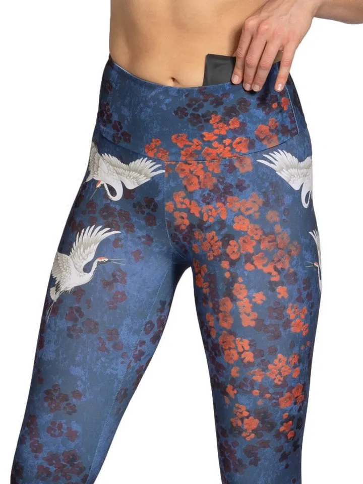Magadi Magadi Leggings Happy Birds aus Komfort-Stretch mit Tasche, Blau|bunt, – Produktbild 3 von 5