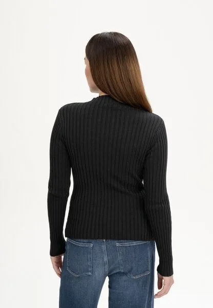 MELA MELA Strickpullover Style NAMARI aus 100% Bio-Baumwolle, Schwarz, – Produktbild 3 von 5