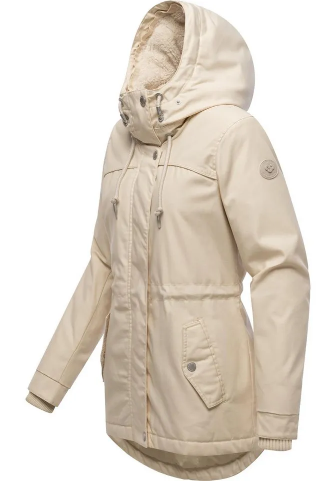 ragwear ragwear Winterjacke Tawny Short YOUMODO Warme Jacke mit großer Kapuze und Kunstfellkragen, Beige, – Produktbild 5 von 5