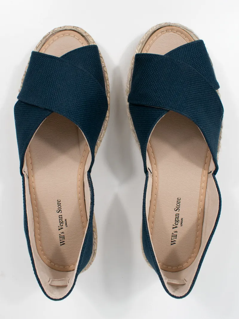Will's Vegan Store Will's Vegan Store Damen vegan Sandalen Espadrilles Marine Segeltuch, Extra dunkelblau, – Produktbild 2 von 2