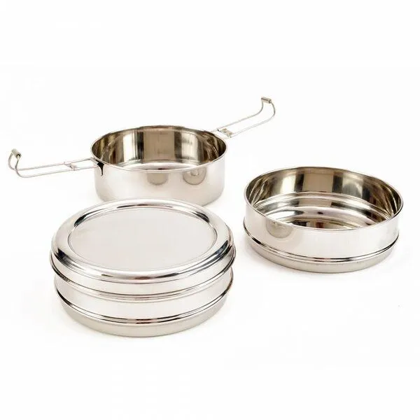 ECOlunchbox ECOlunchbox Tri Bento, 3-teilige Runddose aus Edelstahl – Produktbild 2 von 4