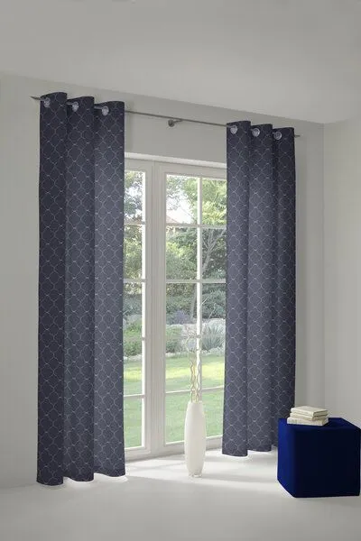 Nature by Adam Nature by Adam Vorhang aus 100% Bio-Baumwolle - Made in Germany - Indian Cortezada Light, Dunkelblau, – Produktbild 7 von 7