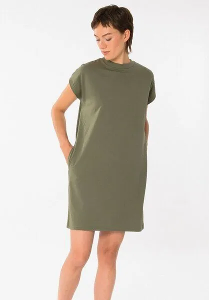 THOKKTHOKK ThokkThokk TT76 Boxy Shirt Dress (GOTS), Deep lichen green (grün), – Produktbild 4 von 7