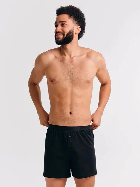erlich textil erlich textil Casual Cotton Boxers im 3er Pack, weite Boxershorts aus Bio-Baumwolle, made in Europe, Schwarz, – Produktbild 5 von 8