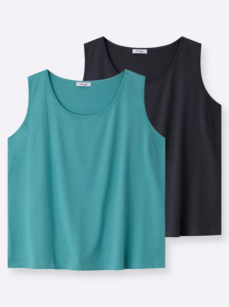 sheego Tanktop tiefblau-ozean, Tiefblau-ozean, – Produktbild 2 von 2