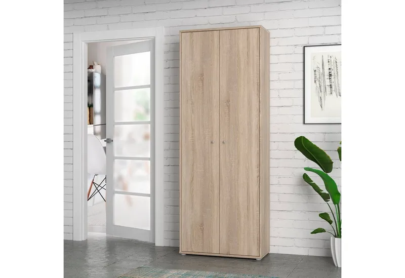 FORTE Schuhschrank Tempra, Mehrzweckschrank, 2 Türen, Einlegeböden, Höhe 197,5 cm Breite 73,7 cm, Beige, – Produktbild 1 von 8