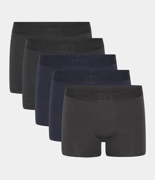Copenhagen Bamboo 5 Paar Bambusunterwäsche in den Farben schwarz - grau - navy – Produktbild 1 von 4