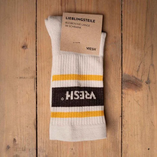 Vresh Clothing Vresh Clothing Varis - Socken aus Biobaumwoll-Mix, Braun/senf, – Produktbild 3 von 4