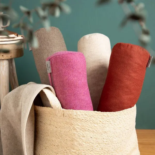 nahtur-design nahtur-design Nackenrolle mit leichtem Lodenbezug | Naturfüllung, Hellblau_02, – Produktbild 3 von 4