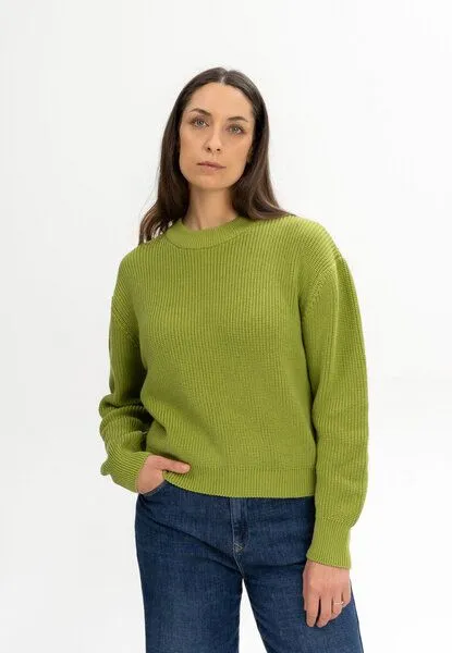 MELA MELA Rippstrick Pullover ADAH aus 100% Bio-Baumwolle, Seaweed, – Produktbild 1 von 4