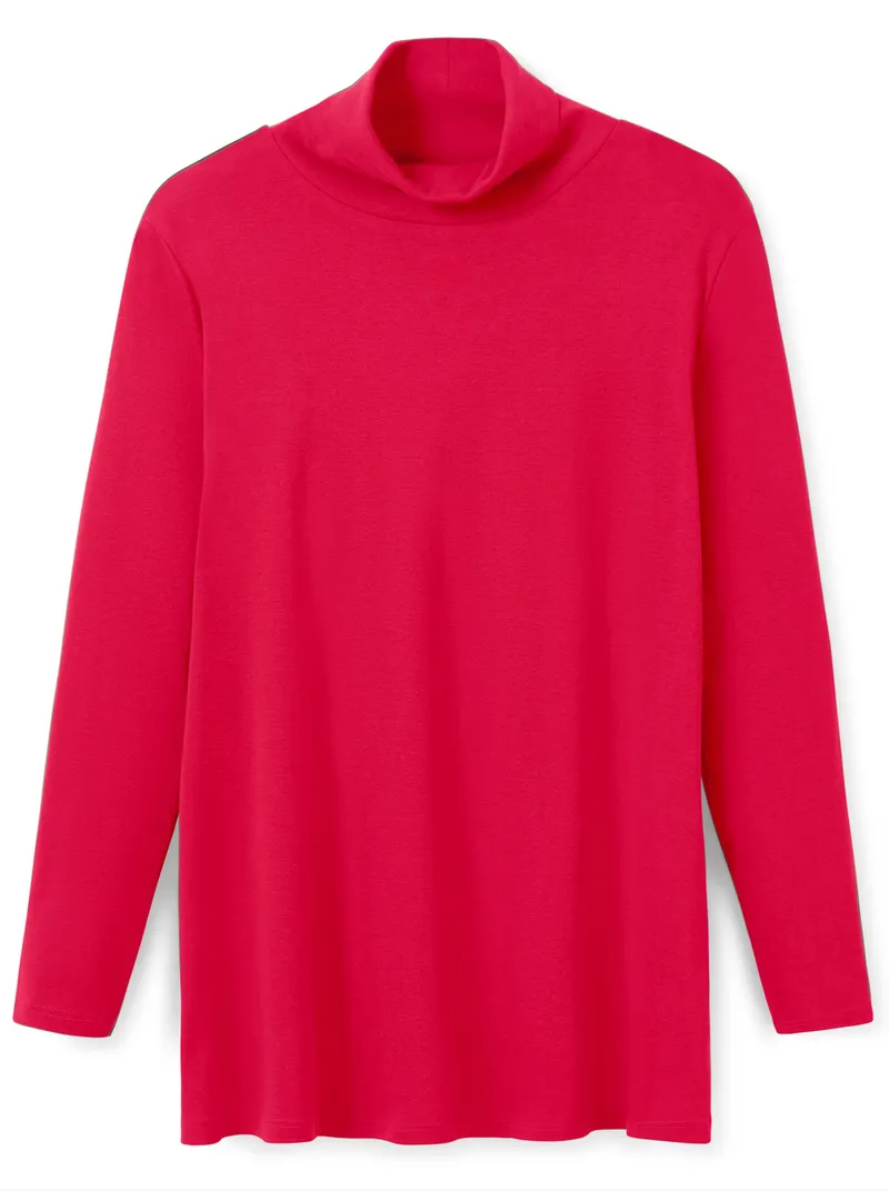 sheego Rollkragenshirt magenta, Magenta, – Produktbild 1 von 2