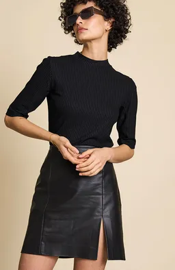 JAN N JUNE JAN 'N JUNE Damen vegan Nina Shirt Schwarz – Produktbild 1 von 1