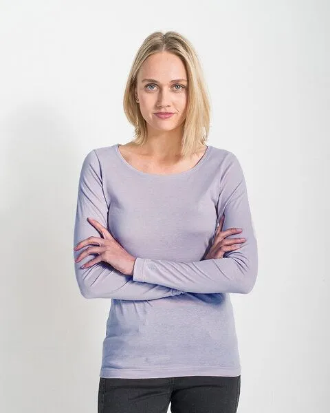 Alma & Lovis Alma & Lovis Langarmshirt aus 100% Bio-Baumwoll-Jersey (kbA) | Pure Shirt, Lavendel, – Produktbild 1 von 1