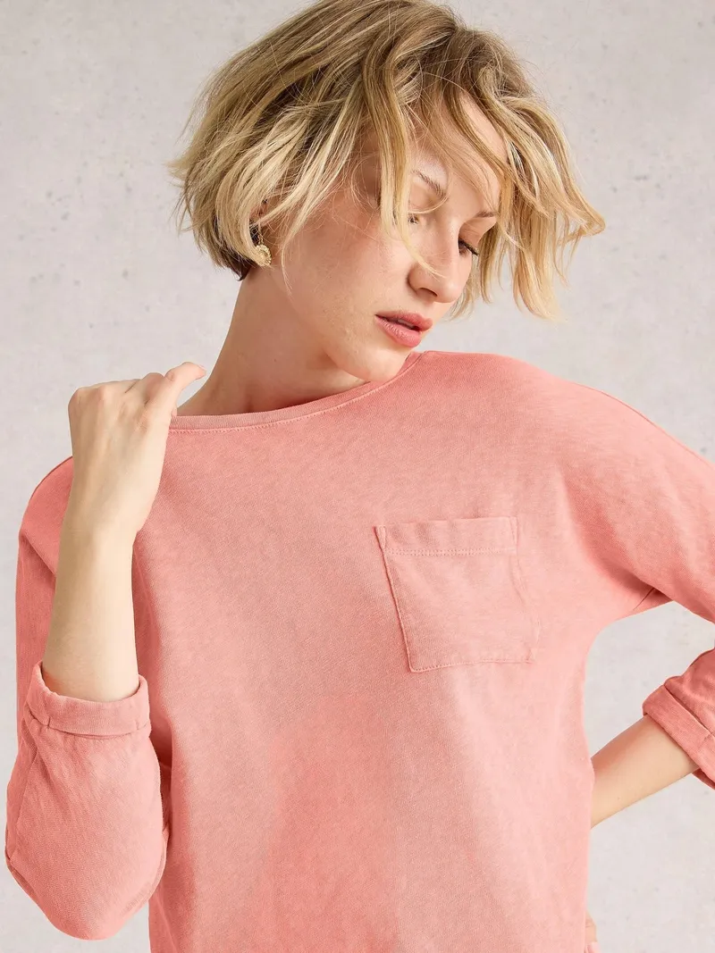 White Stuff Dolman Top Demi - 40, Mittelkoralle, – Produktbild 3 von 4