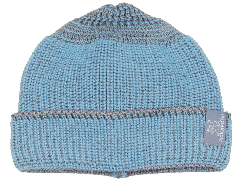 Pickapooh Pickapooh Kinder Mütze "Walter" Bio Schurwolle blau-grau Gr.1 (48-50), Blau, mehrfarbig, – Produktbild 1 von 2