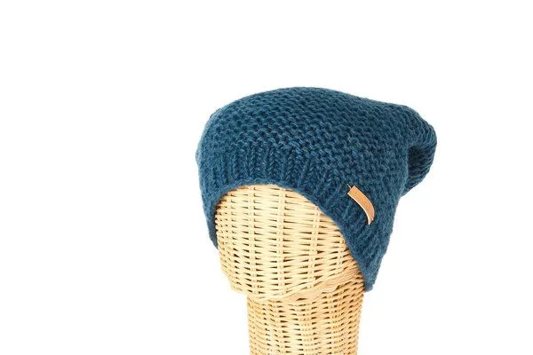 short'n'pietz short'n'pietz Schurwollmütze links gestrickt, Petrol, – Produktbild 1 von 3