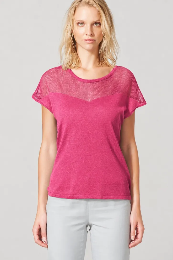 HempAge Hempage Damen vegan Top Mesh Sangria Rot, Rot, – Produktbild 1 von 2