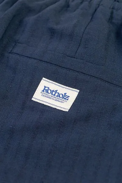 Rotholz Rotholz Kurze Hose - Everyday Short Midnight Stripe - aus einem Bio-Baumwoll/Leinen Mix, Blue, – Produktbild 4 von 4