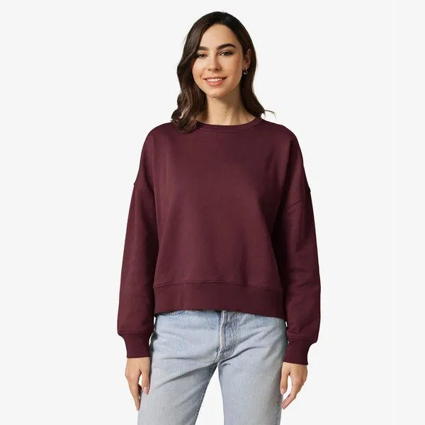 YTWOO YTWOO Modernes Damen-Sweatshirt – weich, nachhaltig & zeitlos, Burgundy, – Produktbild 1 von 3