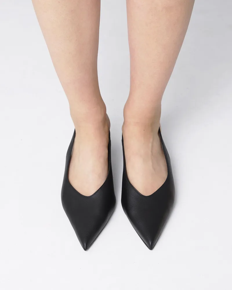 BOHEMA BOHEMA Damen vegan Pumps Kitten Heels Spitz Zulaufend Schwarz, Schwarz, – Produktbild 2 von 2