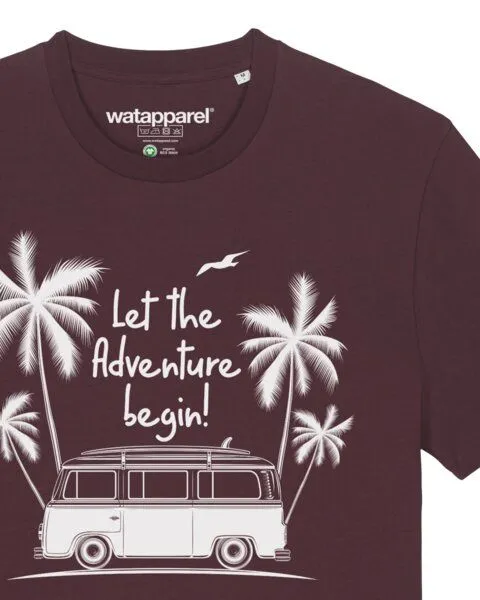 watapparel watapparel T-Shirt Unisex Let the adventure begin, Red brown, – Produktbild 3 von 4