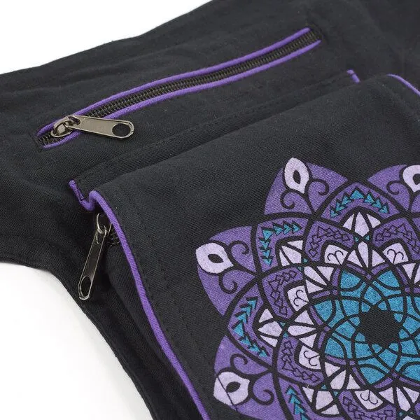 short'n'pietz short'n'pietz handgenähte Gürteltasche mit verstellbarem Gürtel, Schwarz lila, – Produktbild 3 von 3