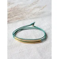 pikfine pikfine Tube Armband “Tingval” // vergoldet, Smaragd, – Produktbild 1 von 1
