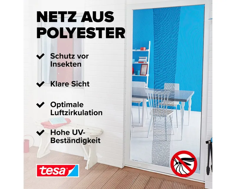 Tesa 2 tesa Fliegengitter Standard Tür 65 x 220 cm, Schwarz, – Produktbild 6 von 6