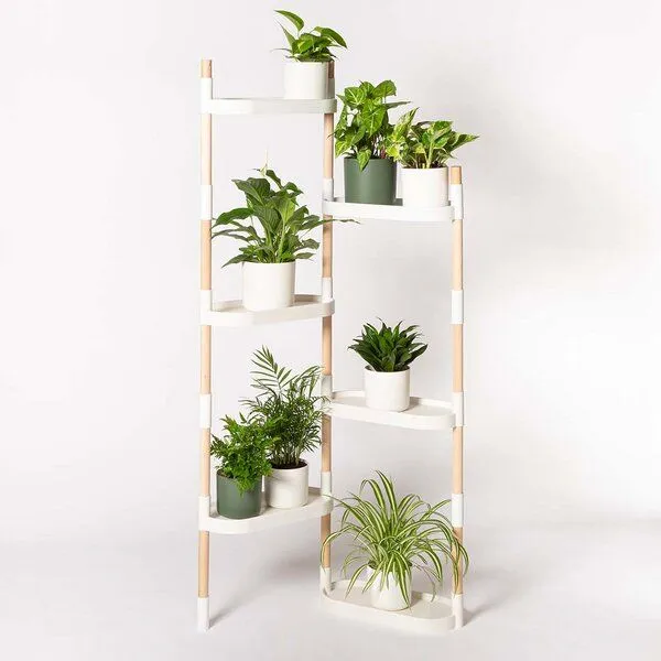 CitySens CitySens Blumenregal mit 6 Ablagen und luftreinigenden Pflanzen., Weiss, – Produktbild 1 von 4