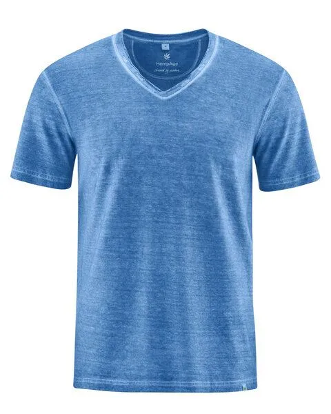 HempAge HempAge Herren T-Shirt Hanf/Biobaumwolle, Ocean(blau), – Produktbild 3 von 3