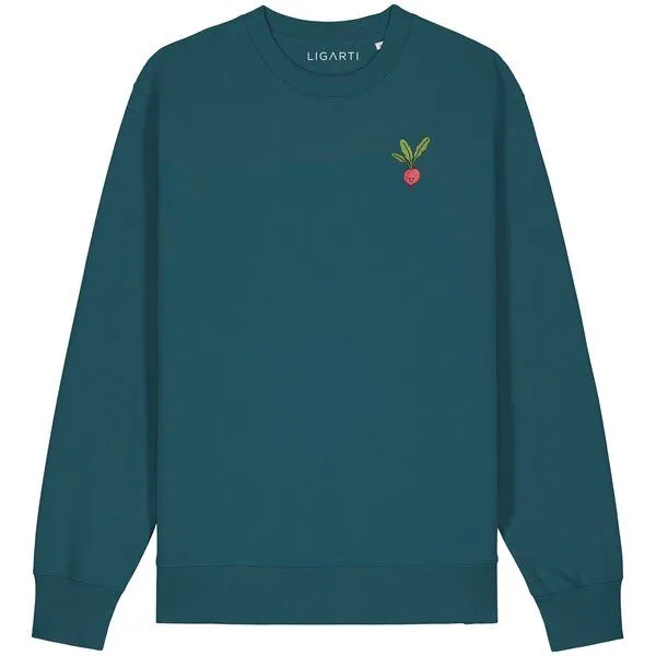 LIGARTI Bestickter Pullover – Radieschen – LIGARTI Tiermanufaktur, Petrol, – Produktbild 1 von 2