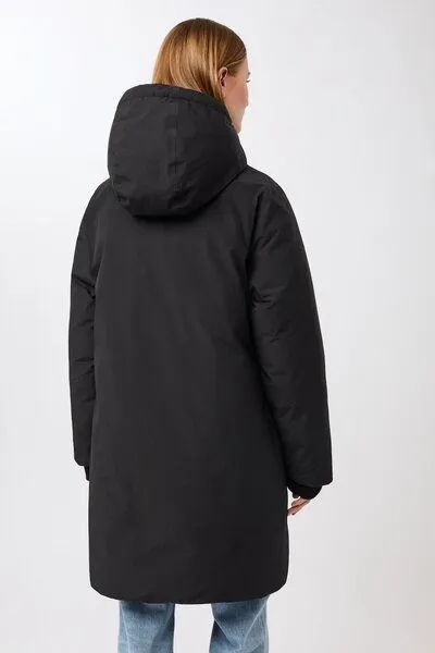 LangerChen LangerChen Lange Jacke mit Kapuze und Eco Daune, Black (schwarz), – Produktbild 3 von 3