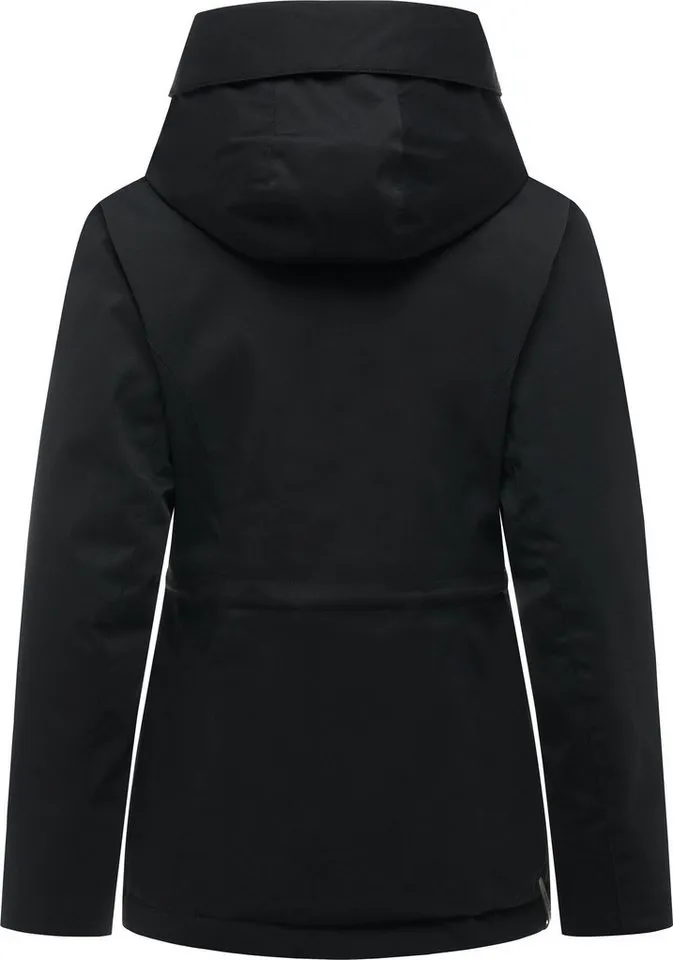 ragwear ragwear Outdoorjacke Padmini B Y Wasserdichte Übergangsjacke mit Taillenzugkordel, Schwarz, – Produktbild 4 von 5