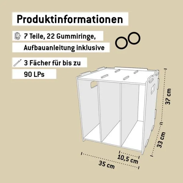 WERKHAUS WERKHAUS Medienbox LP (stapelbar), Dunkelrot, – Produktbild 3 von 4
