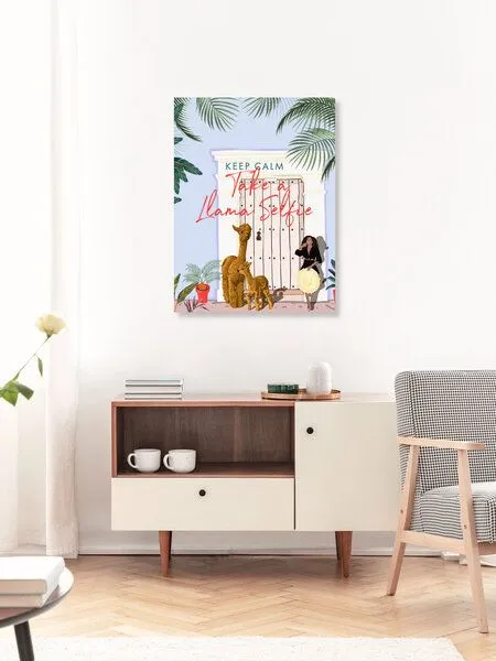 Photocircle Photocircle Poster / Leinwandbild - Llama Selfie – Produktbild 3 von 4