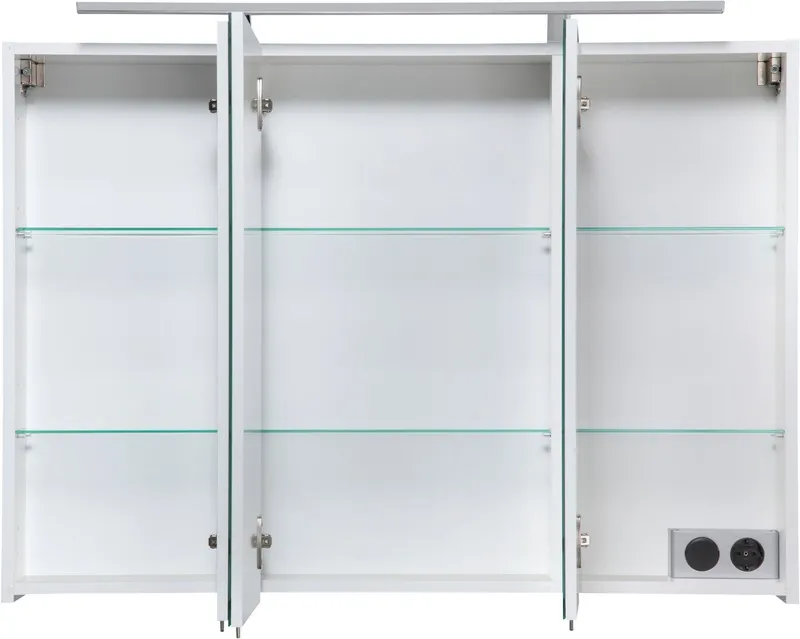 welltime Spiegelschrank Torino, Spiegelschrank, Made in Germany, B: 100 cm Solide Verarbeitung - Dieses Produkt ist in Deutschland gefertigt, Weiß, – Produktbild 3 von 5