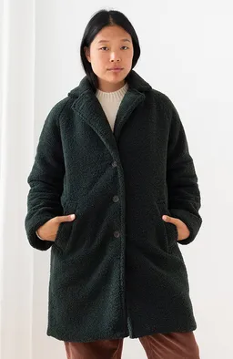 TWOTHIRDS TWOTHIRDS Damen vegan Mantel Itbayat Teddy Grün – Produktbild 1 von 1