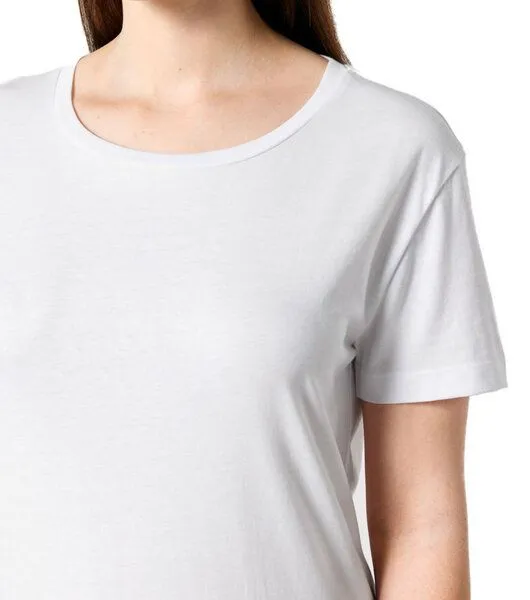 YTWOO YTWOO Damen-Scoop-Neck-T-Shirt aus Bio-Baumwolle, Weiß, – Produktbild 1 von 4